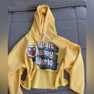 Street Wear Walt Disney World Yellow Hoodie cropped